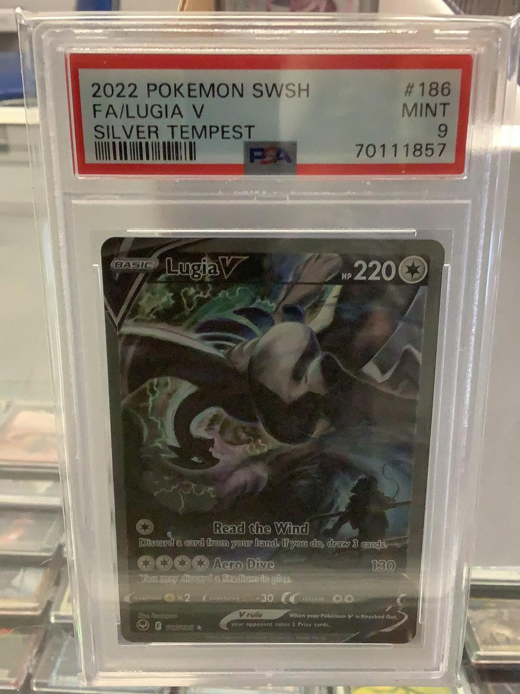 PSA 9 Mint Pokemon - Lugia V #186 - Pokemon Silver Tempest 2022  Graded Card